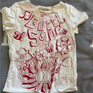 Gucci Kids Graphic Tee with Red Floral Design